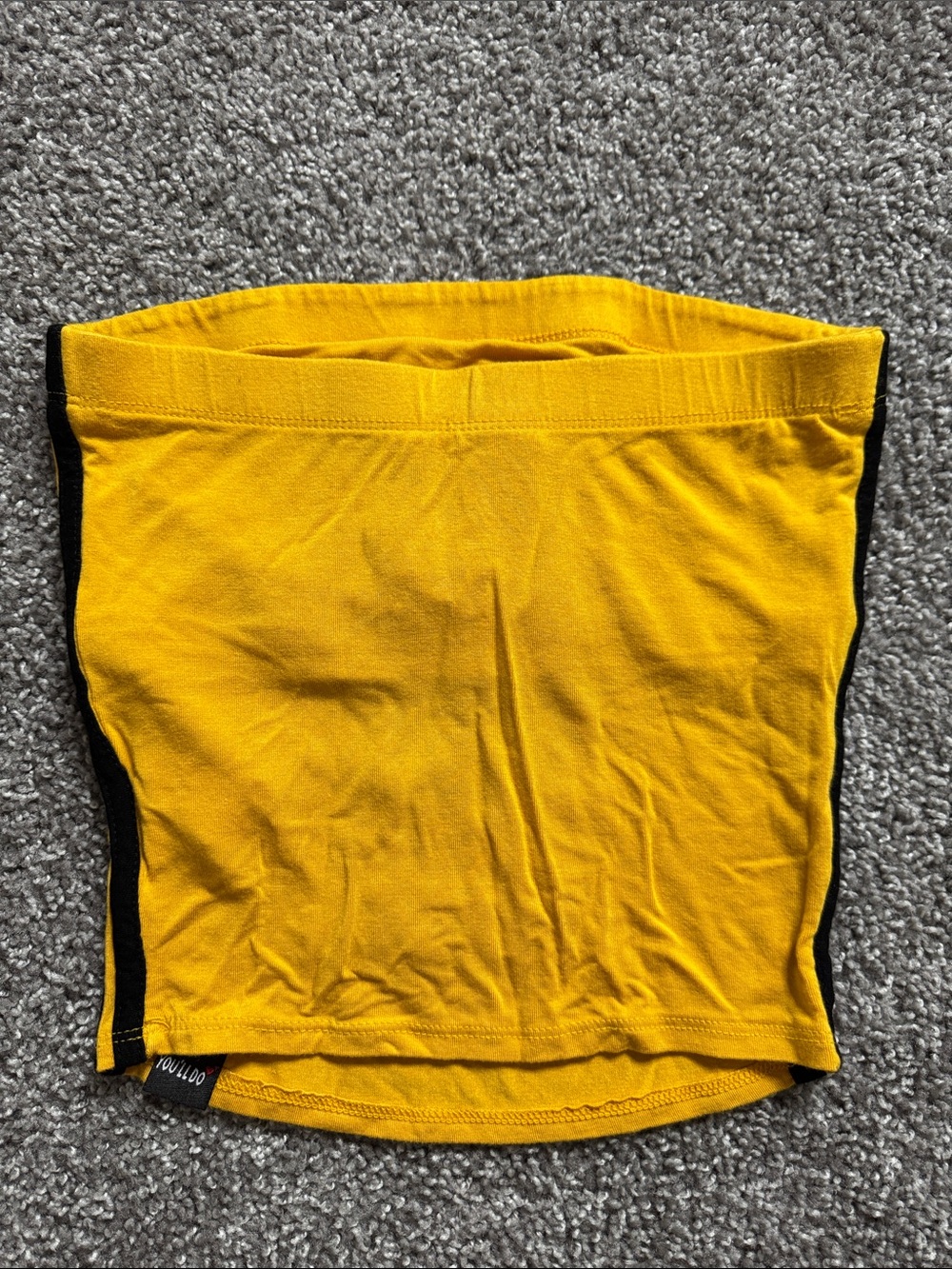 Pull&Bear Yellow Tube Top with Black and Red Lettering - Picture 2 of 3